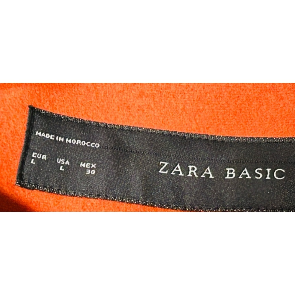 Zara Basic Orange Double-Breasted Wool Blend Coat… - image 6